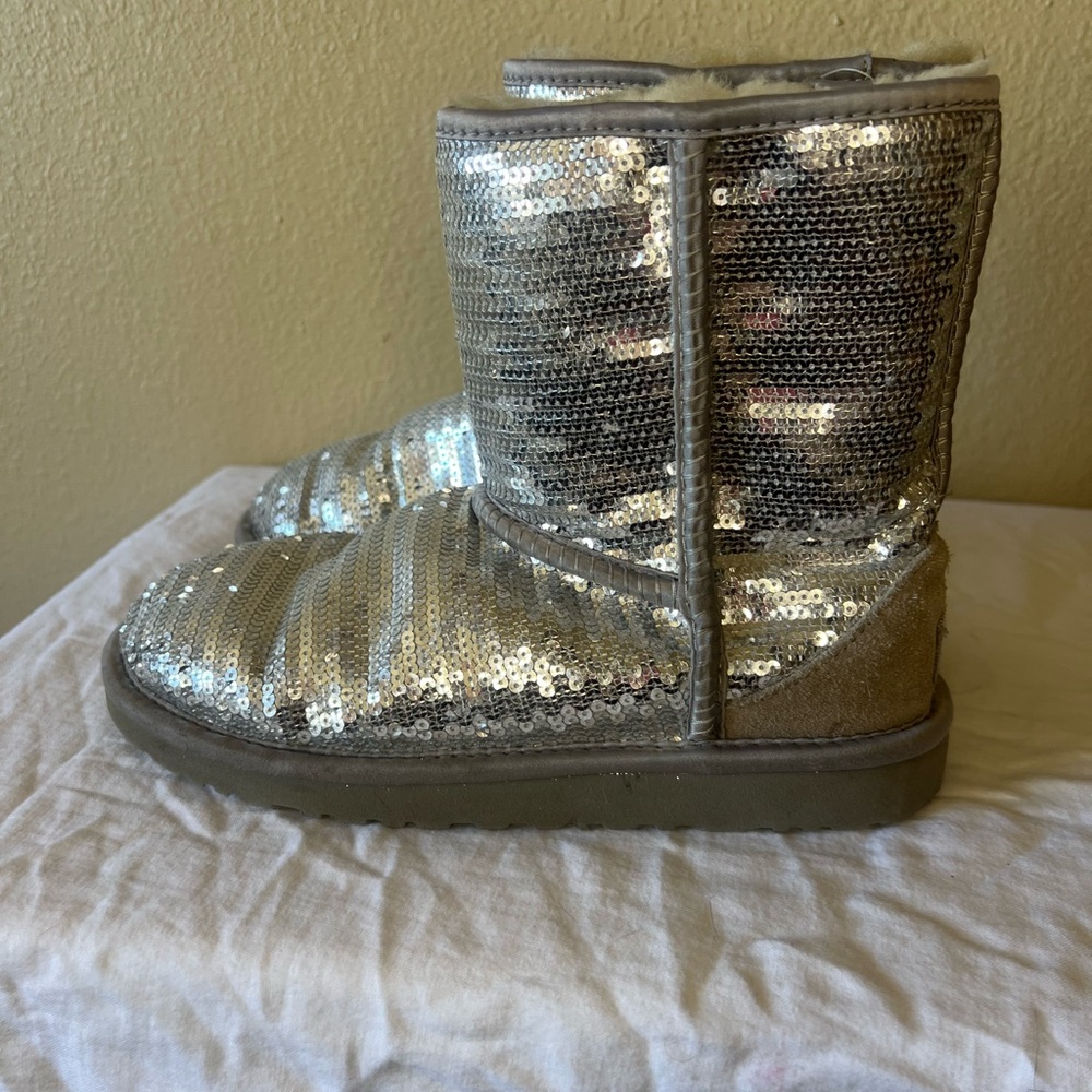 UGG Silver Sequin Short Boot - image 3